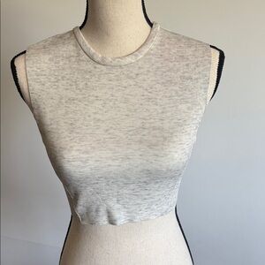 Zara Heathered Light Gray Crop Tank